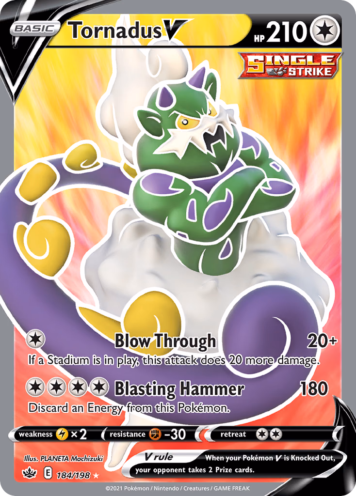 Tornadus V Pokemon card (184/198, Chilling Reign)