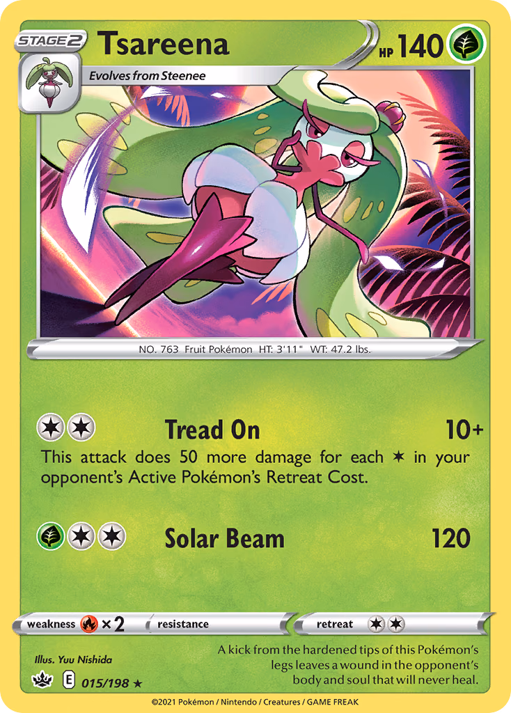 Tsareena Pokemon card (015/198, Chilling Reign)