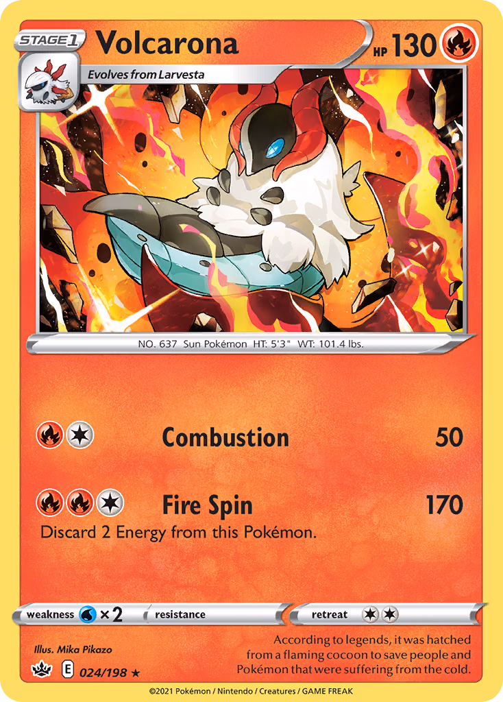 Volcarona Pokemon card (024/198, Chilling Reign)