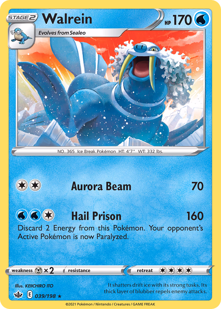 Walrein Pokemon card (039/198, Chilling Reign)