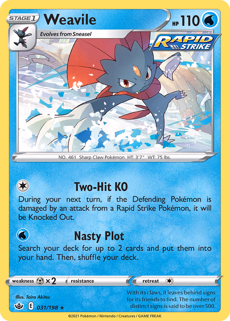 Weavile Pokemon card (031/198, Chilling Reign)