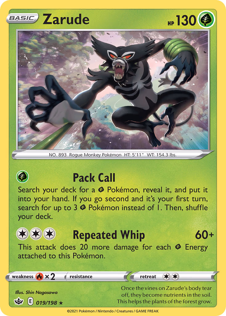 Zarude Pokemon card (019/198, Chilling Reign)
