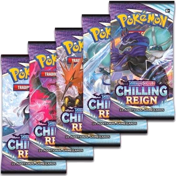 Pokemon Chilling Reign Booster Pack Art Bundle [Set of 5]