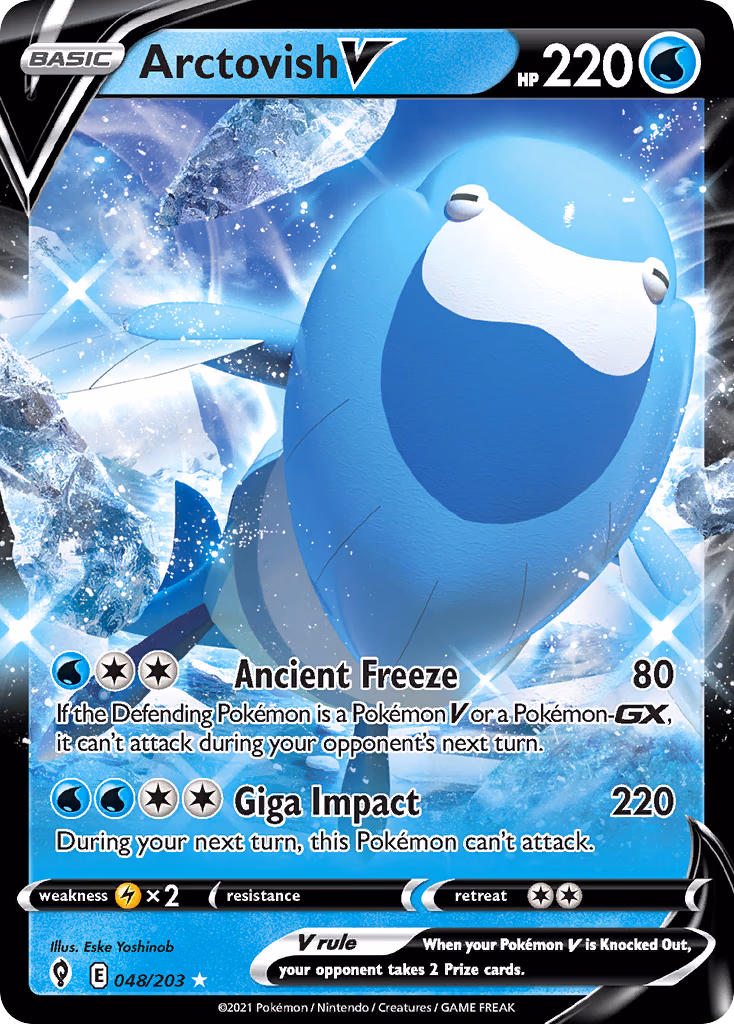Arctovish V Pokemon card (048/203, Evolving Skies)