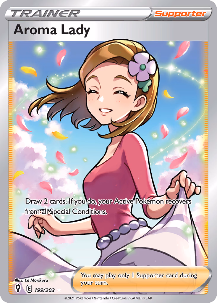 Aroma Lady Pokemon card (199/203, Evolving Skies)