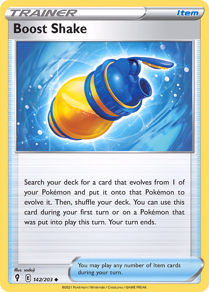 Boost Shake Pokemon card (142/203, Evolving Skies)