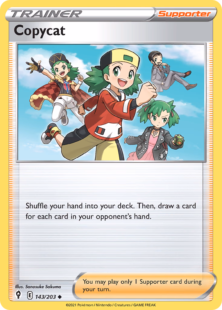 Copycat Pokemon card (143/203, Evolving Skies)
