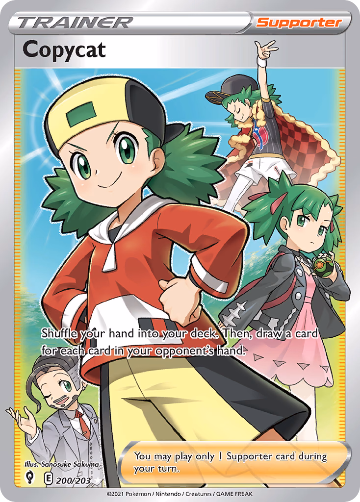 Copycat Pokemon card (200/203, Evolving Skies)