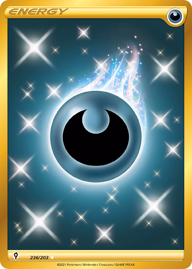 Darkness Energy Pokemon card (236/203, Evolving Skies)
