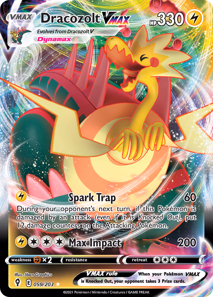 Dracozolt VMAX Pokemon card (059/203, Evolving Skies)