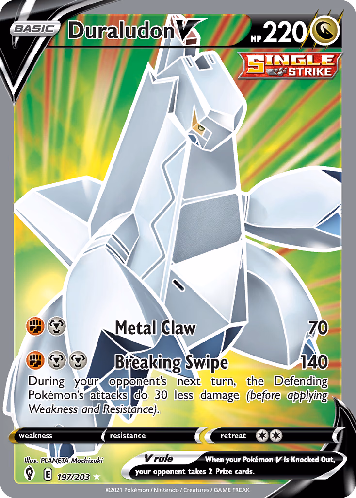 Duraludon V Pokemon card (197/203, Evolving Skies)