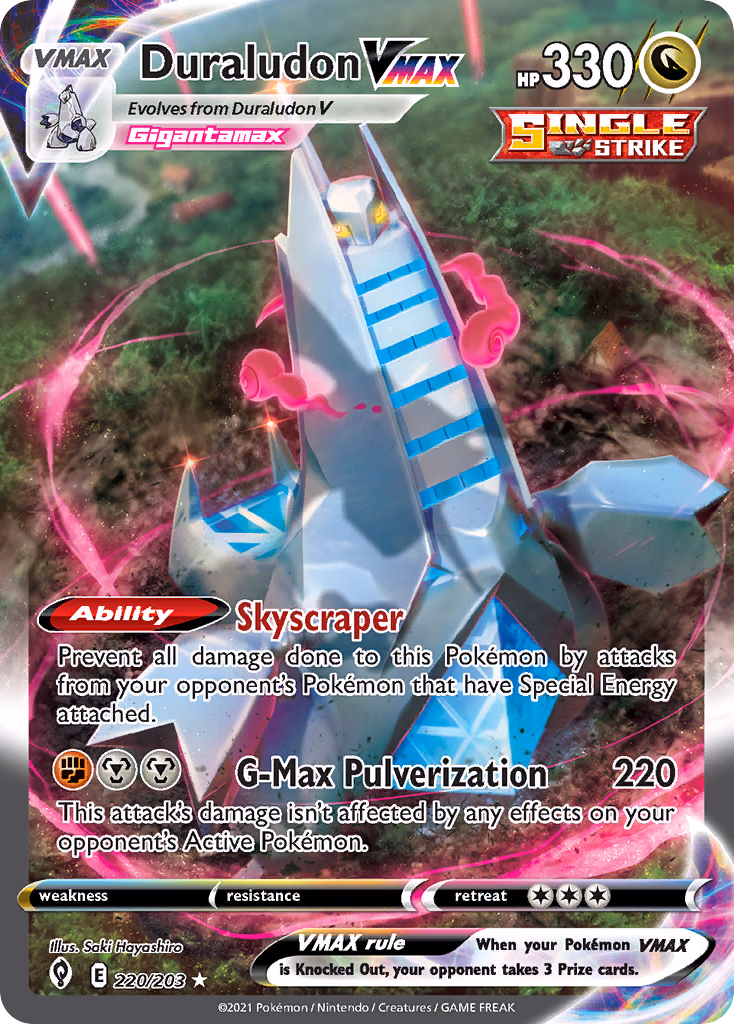 Duraludon VMAX Pokemon card (220/203, Evolving Skies)