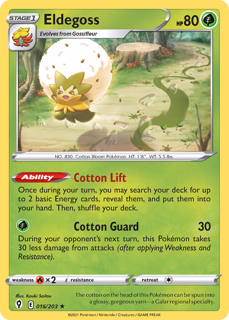 Eldegoss Pokemon card (016/203, Evolving Skies)