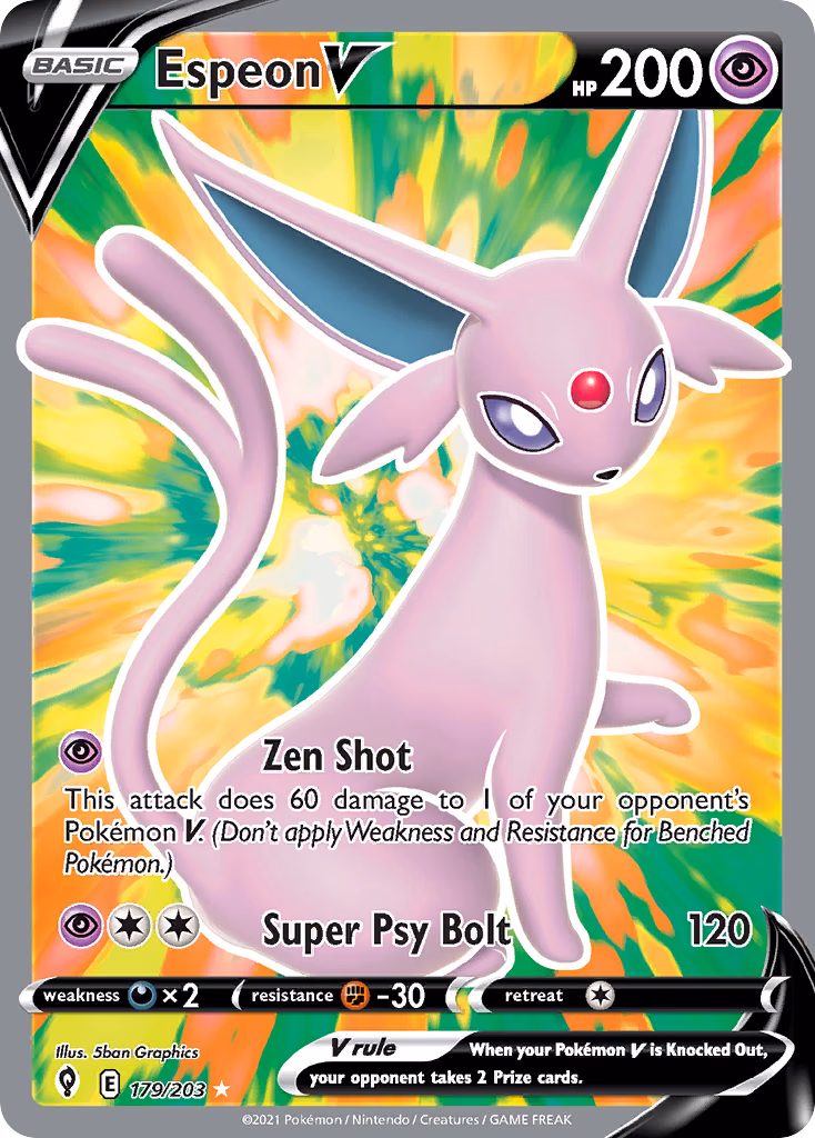 Espeon V Pokemon card (179/203, Evolving Skies)