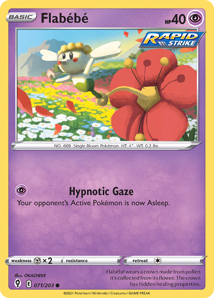 Flabébé Pokemon card (071/203, Evolving Skies)