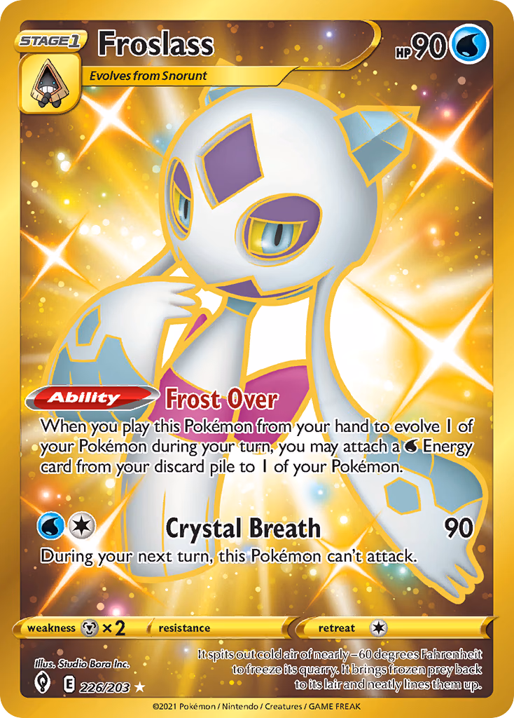 Froslass Pokemon card (226/203, Evolving Skies)