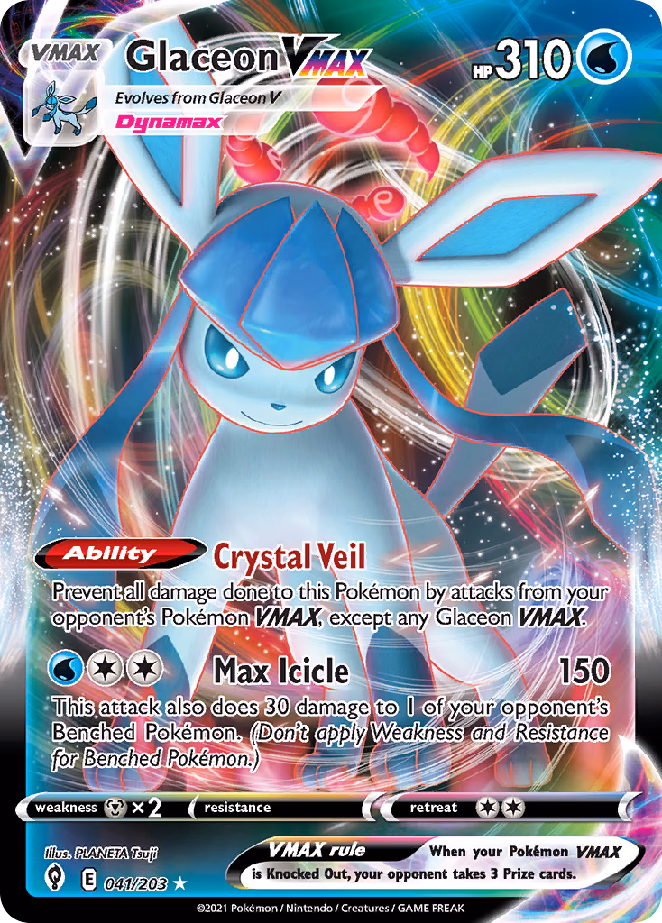 Glaceon VMAX Pokemon card (041/203, Evolving Skies)
