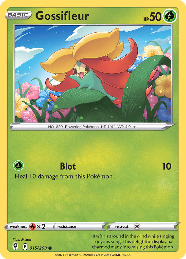 Gossifleur Pokemon card (015/203, Evolving Skies)