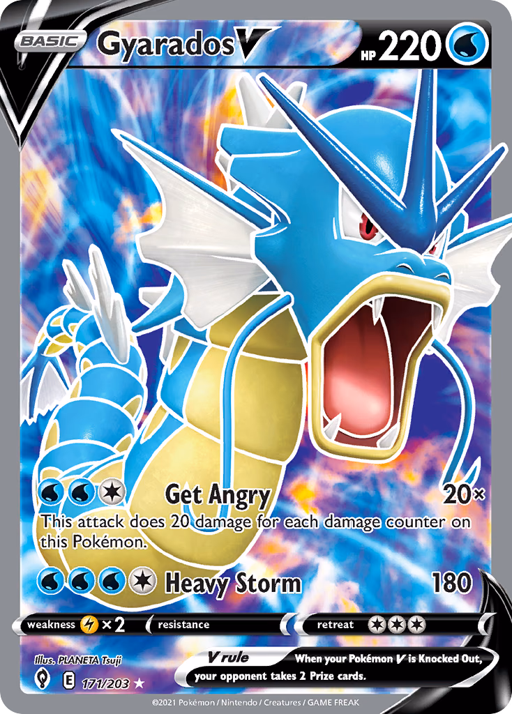 Gyarados V Pokemon card (171/203, Evolving Skies)