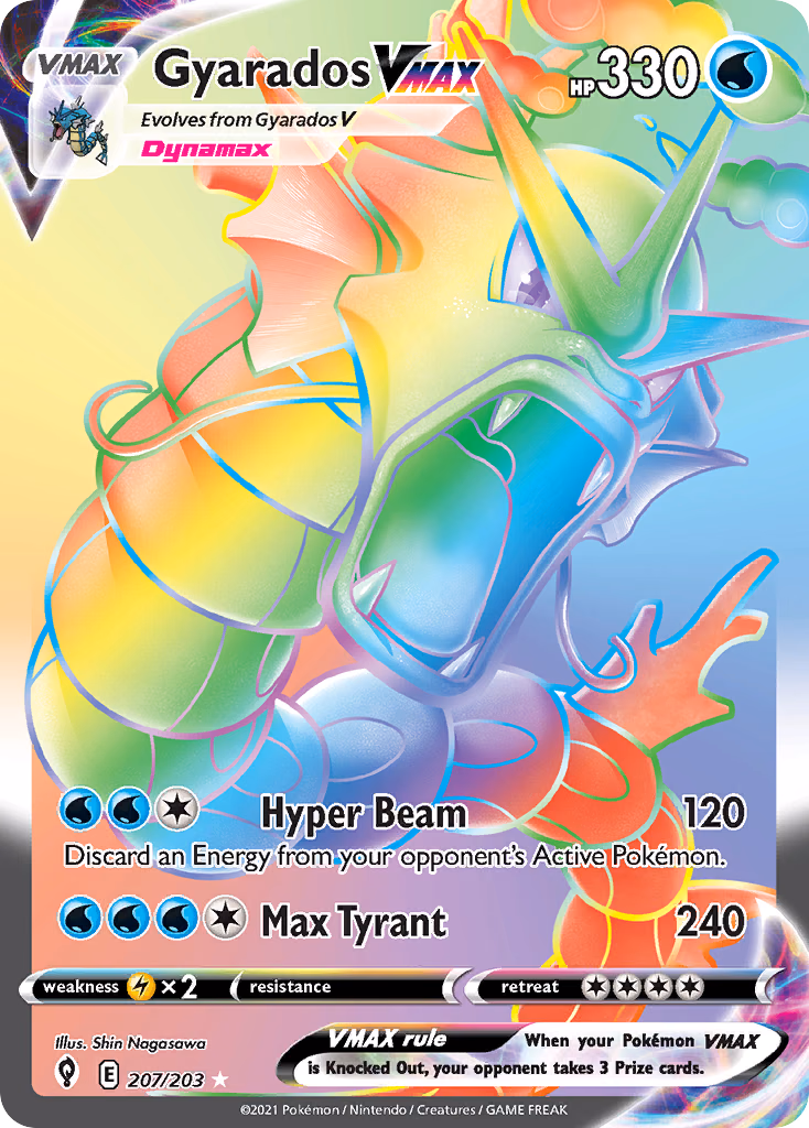 Gyarados VMAX Pokemon card (207/203, Evolving Skies)