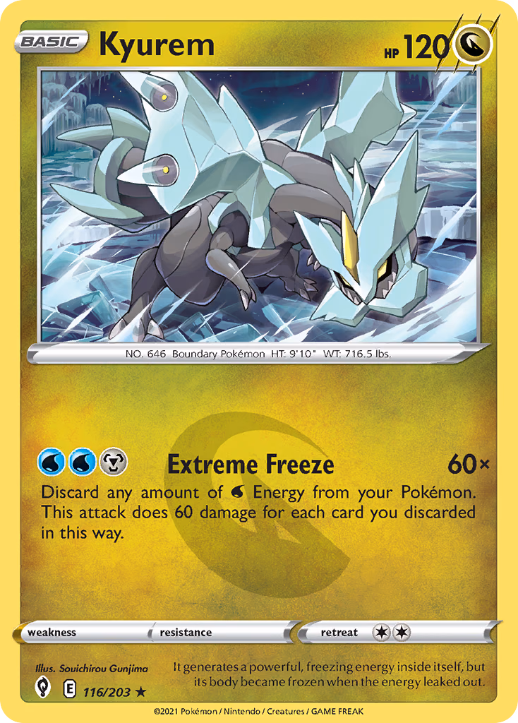Kyurem Pokemon card (116/203, Evolving Skies)