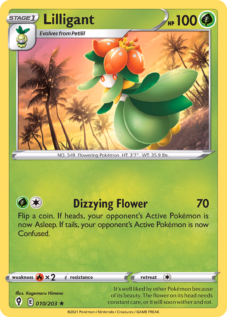 Lilligant Pokemon card (010/203, Evolving Skies)