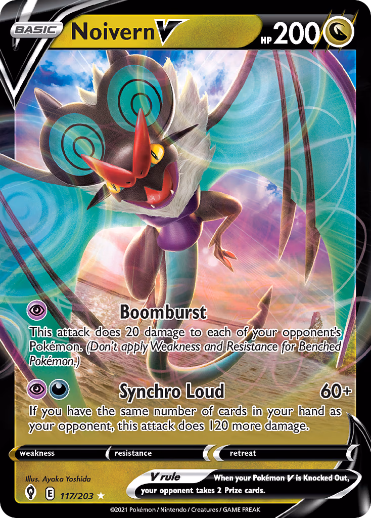 Noivern V Pokemon card (117/203, Evolving Skies)