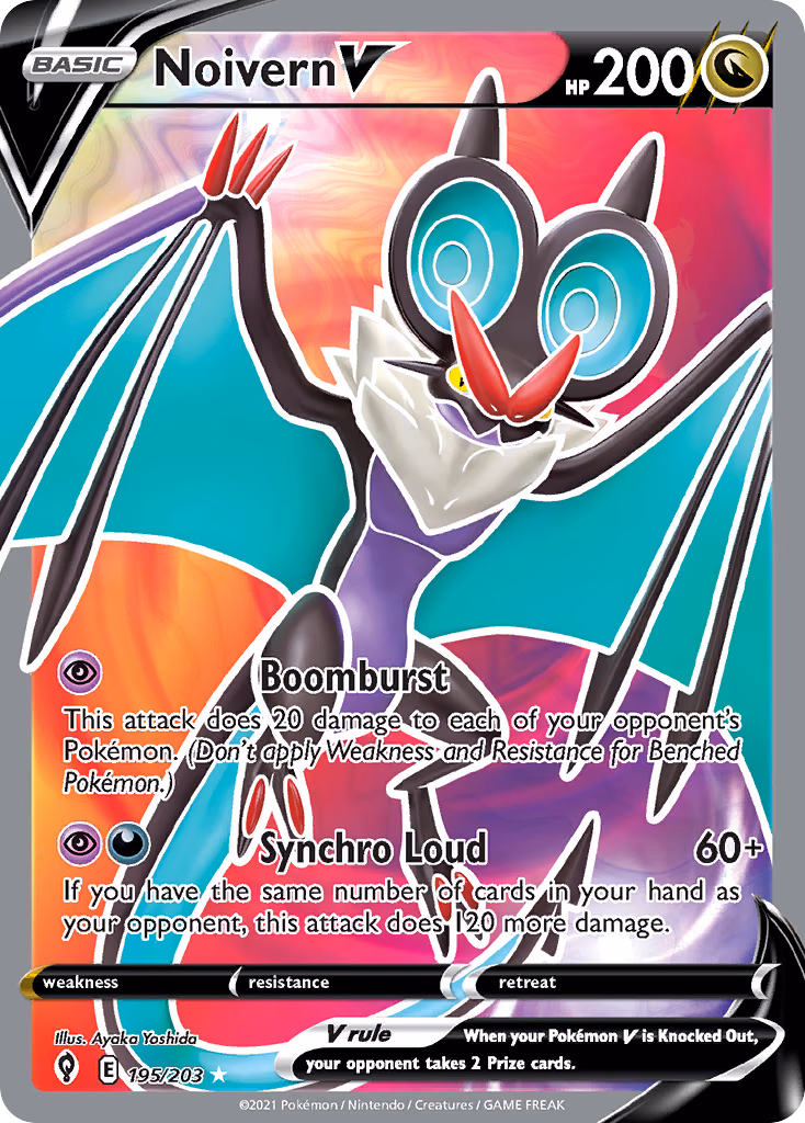 Noivern V Pokemon card (195/203, Evolving Skies)