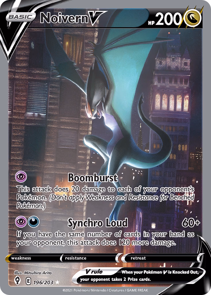 Noivern V Pokemon card (196/203, Evolving Skies)