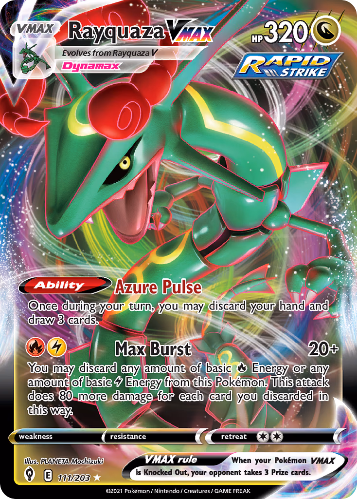 Rayquaza VMAX Pokemon card (111/203, Evolving Skies)
