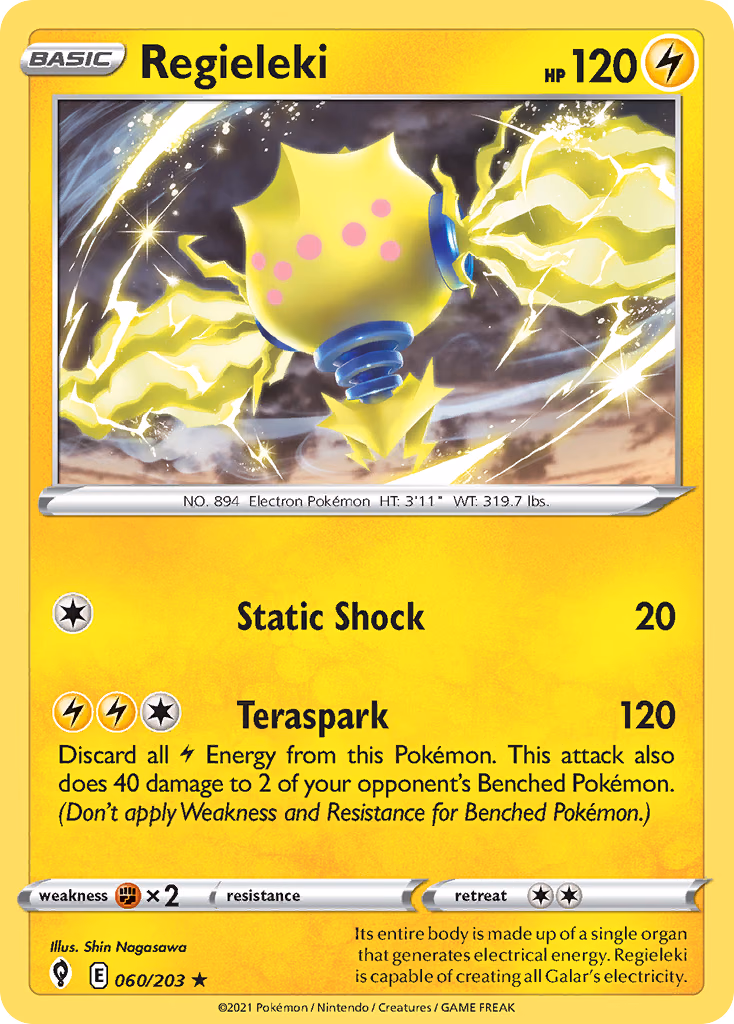 Regieleki Pokemon card (060/203, Evolving Skies)