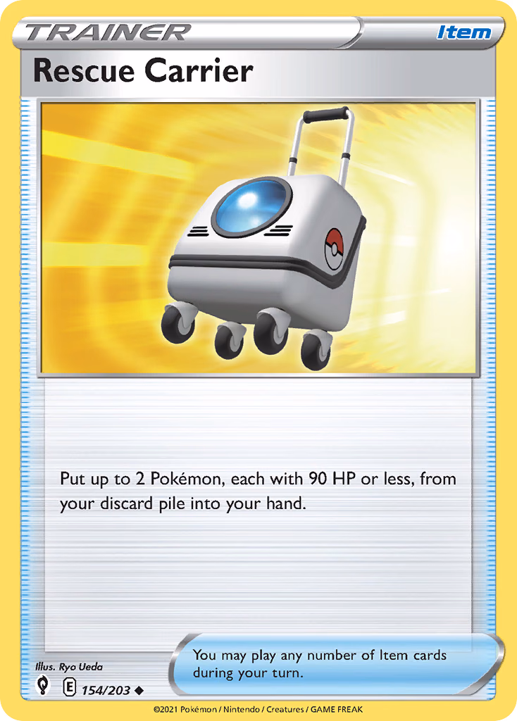 Rescue Carrier Pokemon card (154/203, Evolving Skies)