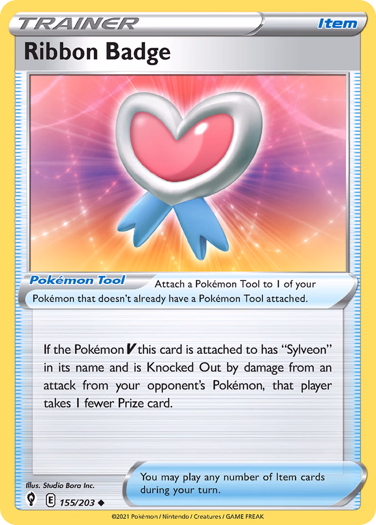 Ribbon Badge Pokemon card (155/203, Evolving Skies)