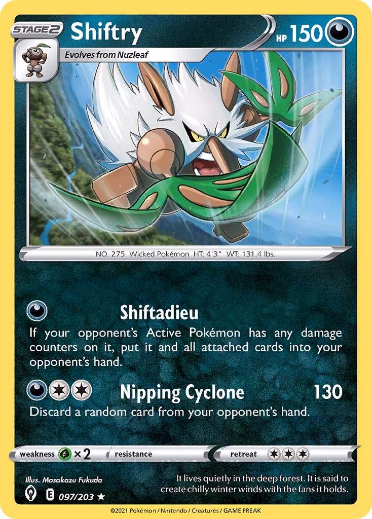 Shiftry Pokemon card (097/203, Evolving Skies)