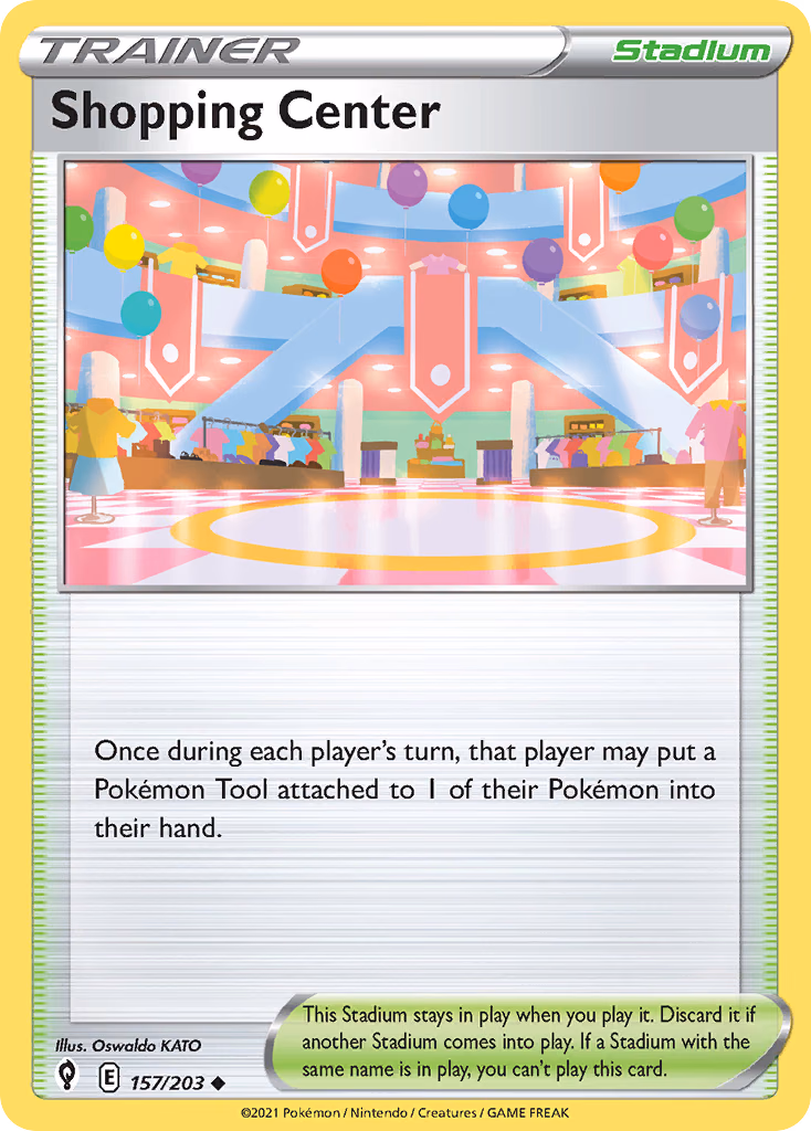 Shopping Center Pokemon card (157/203, Evolving Skies)