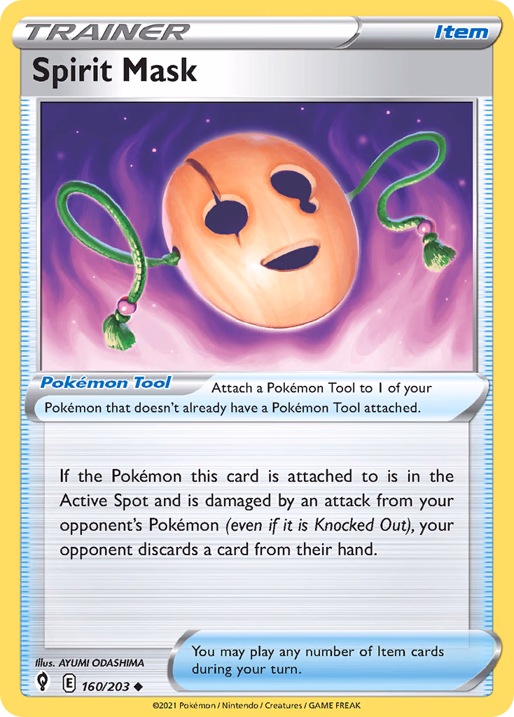 Spirit Mask Pokemon card (160/203, Evolving Skies)