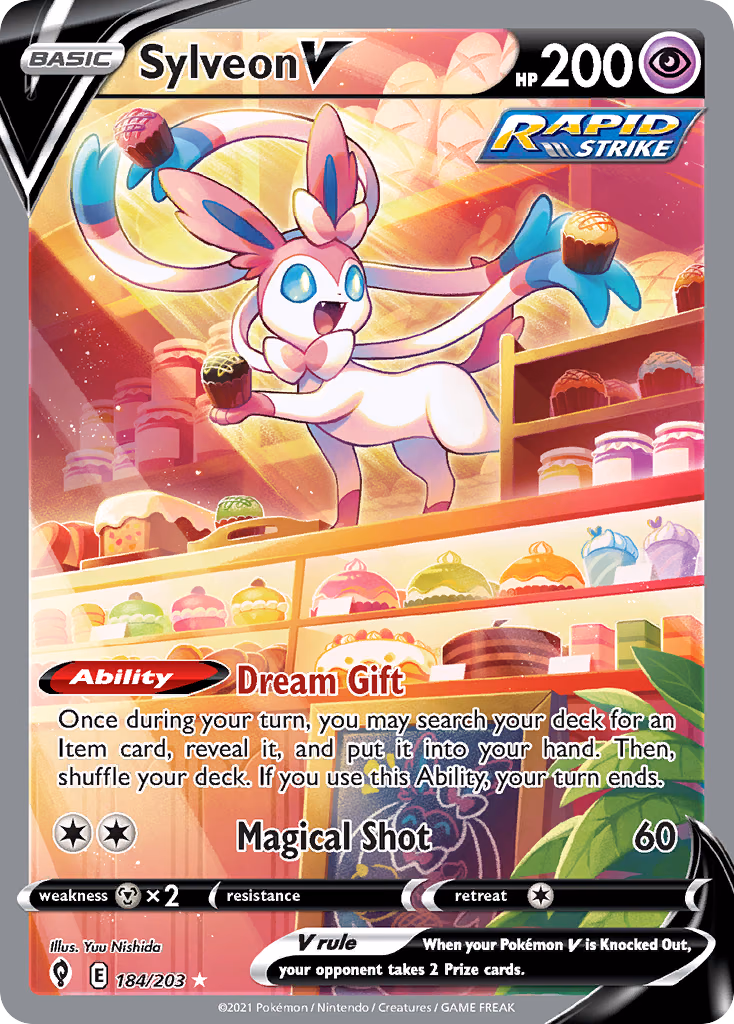 Sylveon V Pokemon card (184/203, Evolving Skies)