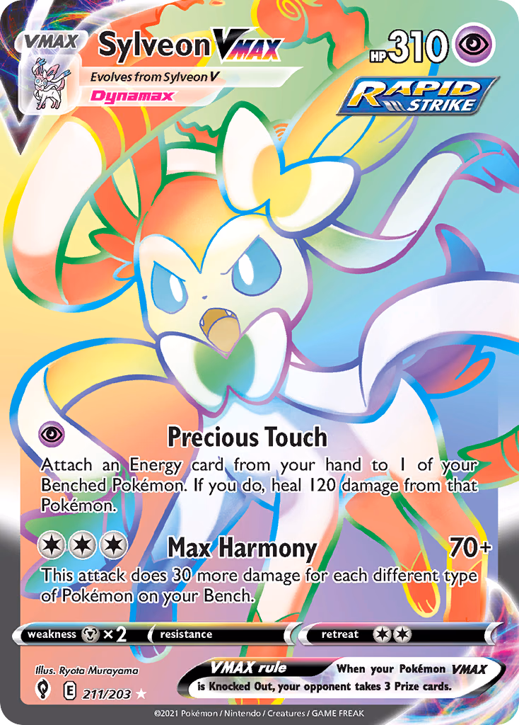 Sylveon VMAX Pokemon card (211/203, Evolving Skies)