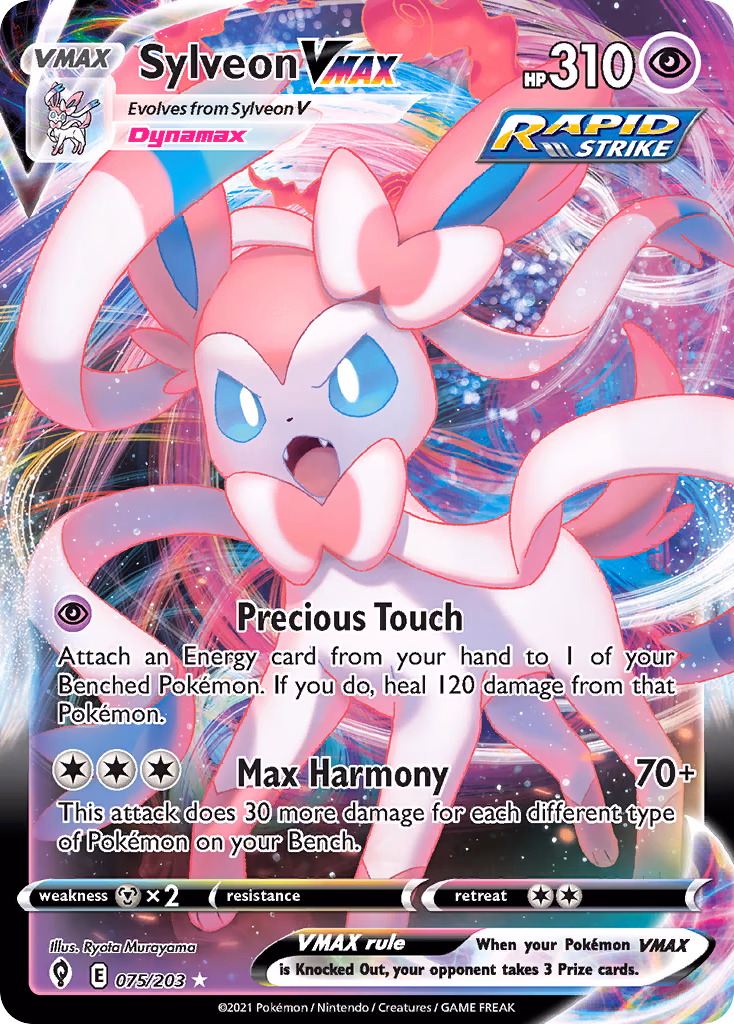 Sylveon VMAX Pokemon card (075/203, Evolving Skies)