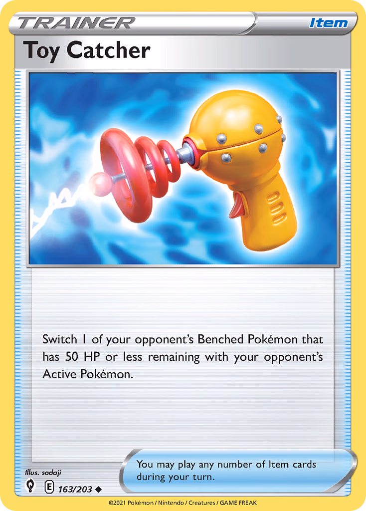 Toy Catcher Pokemon card (163/203, Evolving Skies)