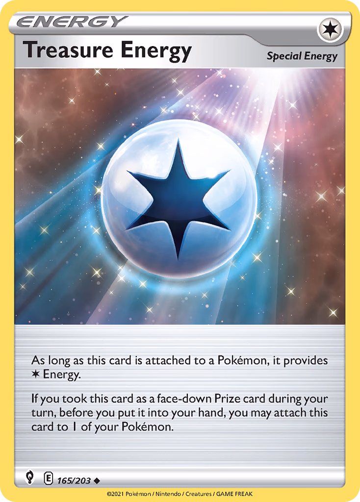 Treasure Energy Pokemon card (165/203, Evolving Skies)