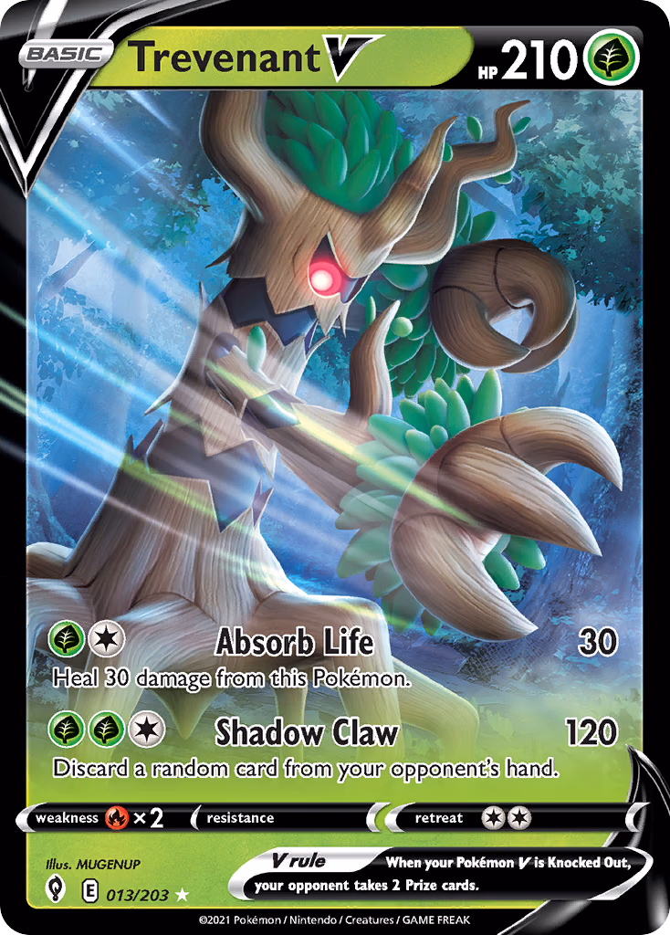 Trevenant V Pokemon card (013/203, Evolving Skies)