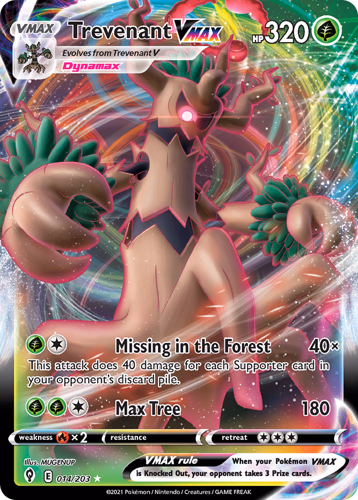 Trevenant VMAX Pokemon card (014/203, Evolving Skies)