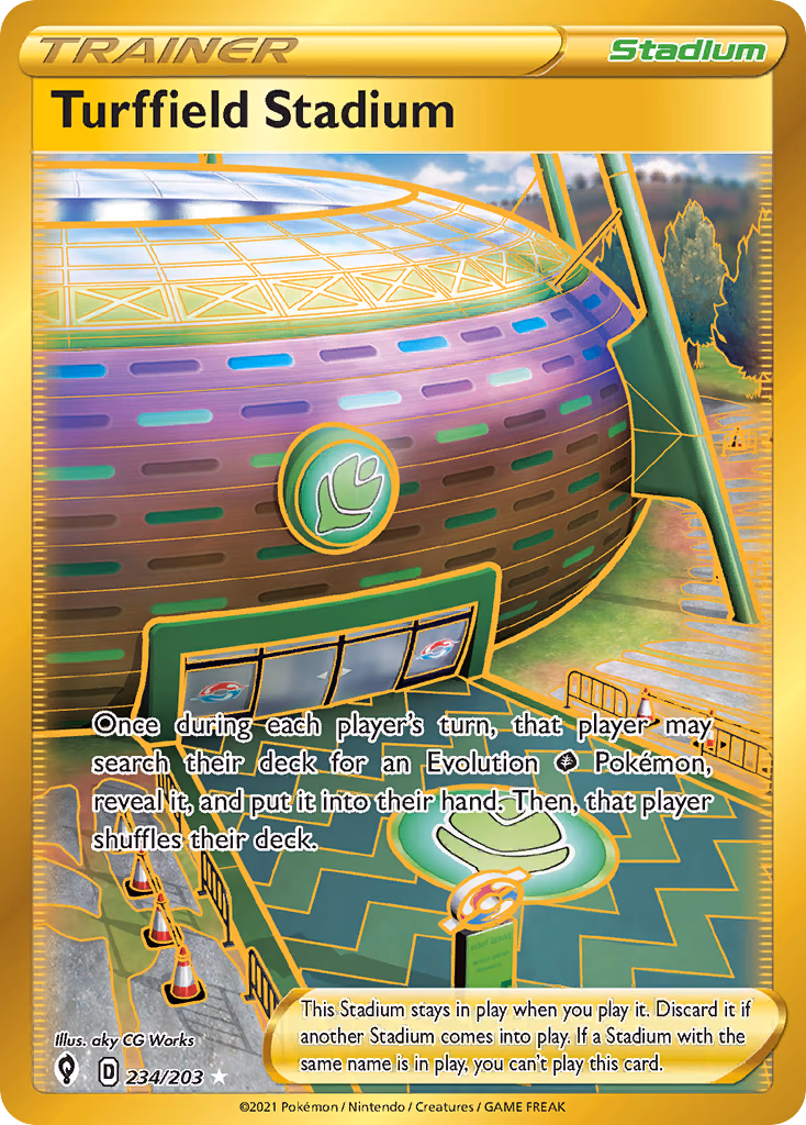 Turffield Stadium Pokemon card (234/203, Evolving Skies)