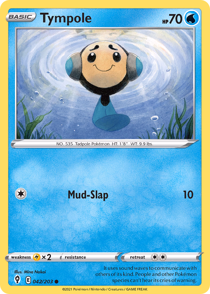 Tympole Pokemon card (042/203, Evolving Skies)