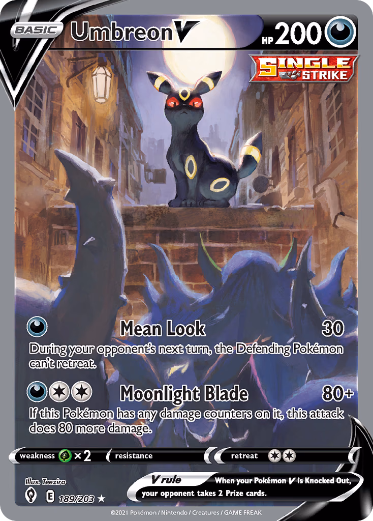 Umbreon V Pokemon card (189/203, Evolving Skies)