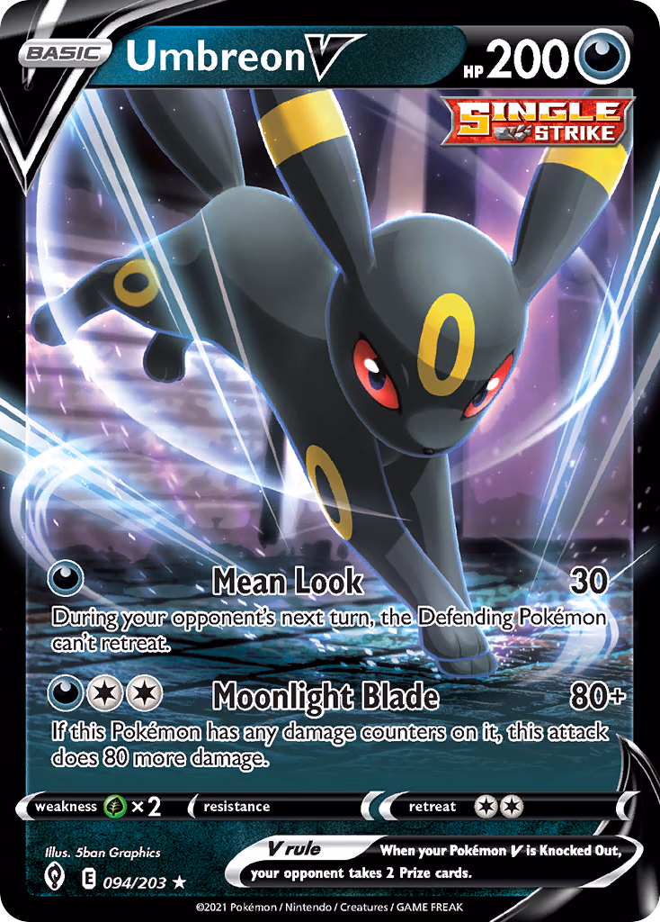 Umbreon V Pokemon card (094/203, Evolving Skies)