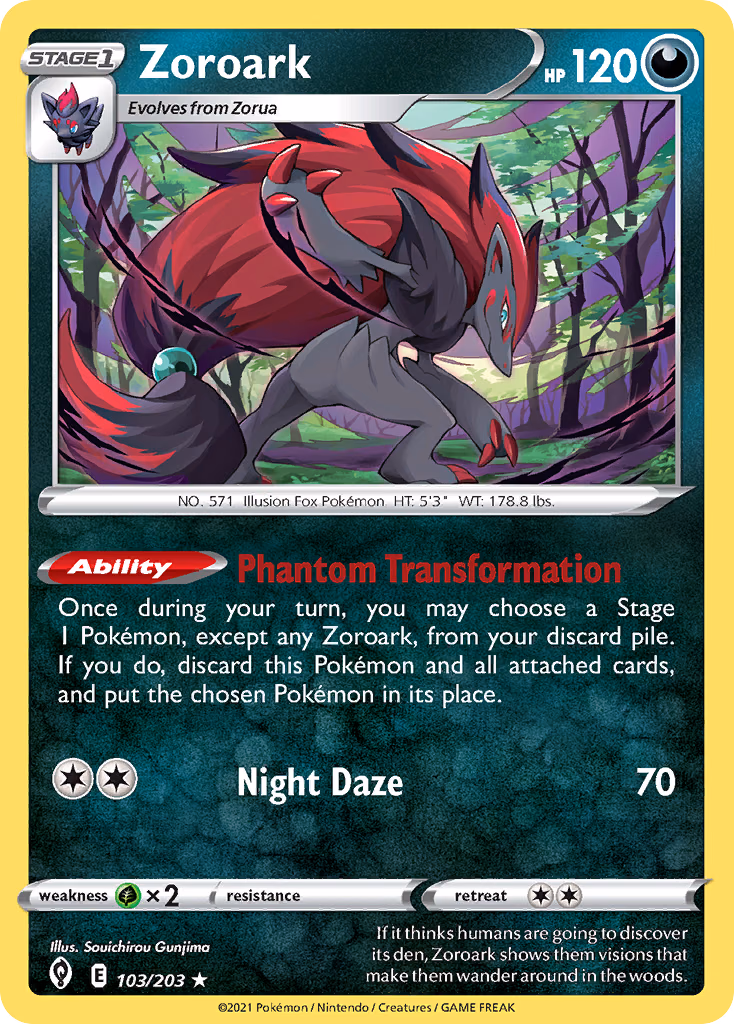 Zoroark Pokemon card (103/203, Evolving Skies)