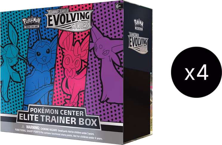 Pokemon Evolving Skies Pokemon Center Elite Trainer Box Case [Glaceon/Vaporeon/Sylveon/Espeon] (Exclusive)