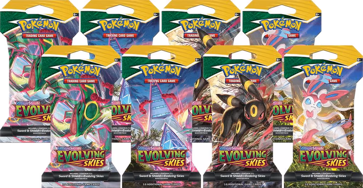 Pokemon Evolving Skies Sleeved Booster Pack Bundle [Set of 8]